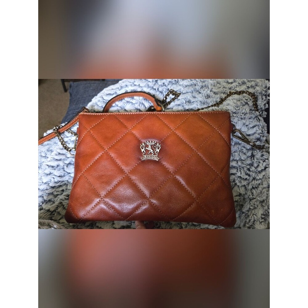 Pratesi Quilted Brown Leather Shoulder Bag with Chain Strap
